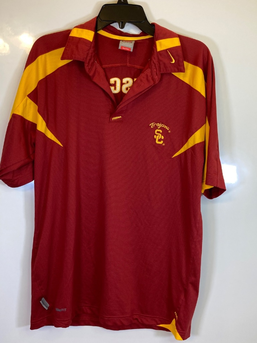 USC Trojans NIKE Dri-Fit Coaches Look Short Sleeve Shirt Sz S